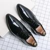 Men Mirror Face Formal Shoes Patent Leather Pointed Shoes Lace-Up Business Dress Shoes for Men Party Green Oxfords Shoes