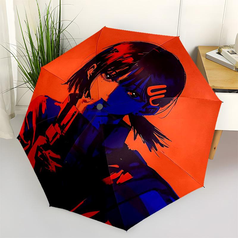 

1pc Outdoor Umbrella with Anime Character Design - Automatic Opening/Closing, Portable 3-Fold Design, 8-Bone Iron Frame, Perfect Gift for Fans, Travel