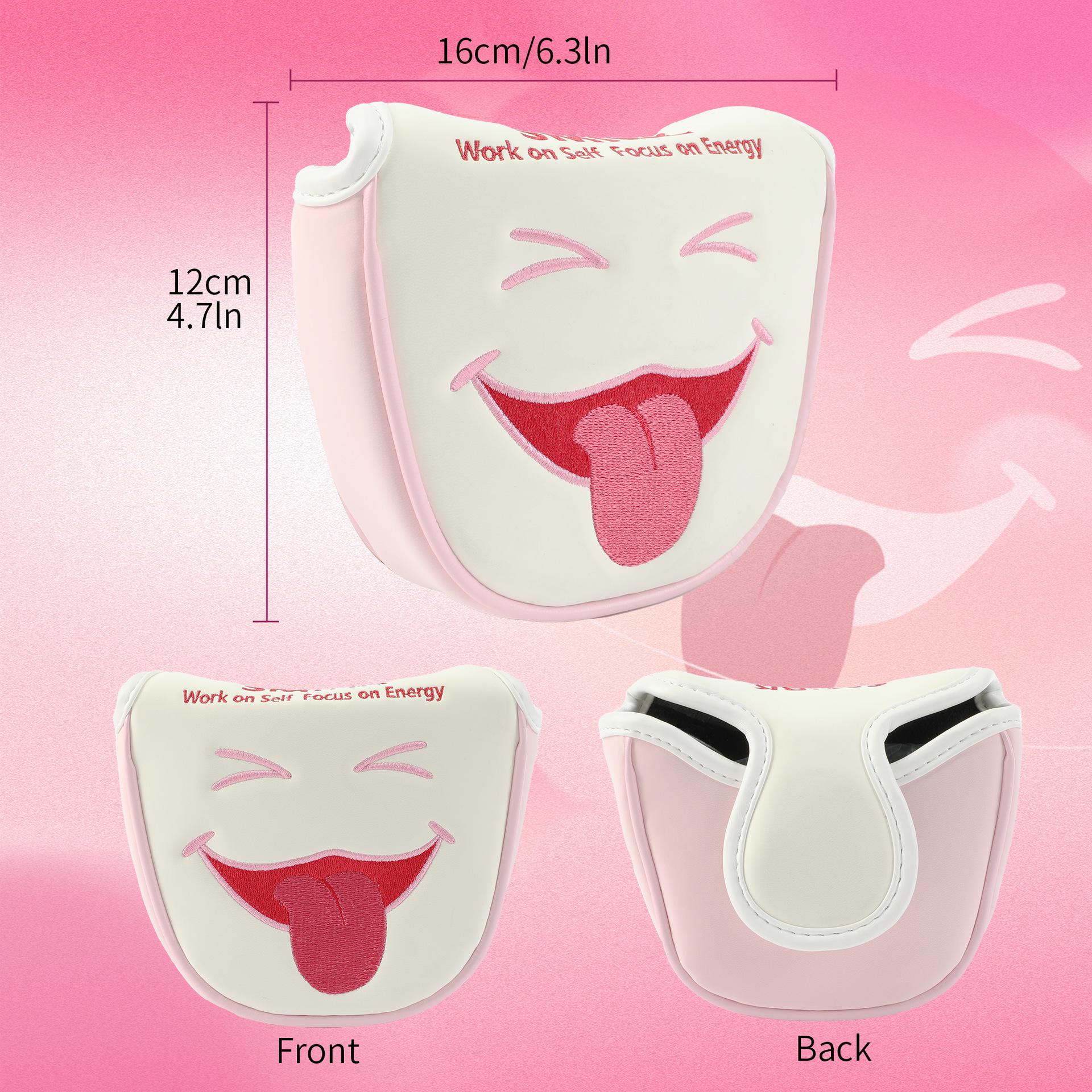 Waterproof PU Smiley Face Semi-Circular Golf Putter Cover