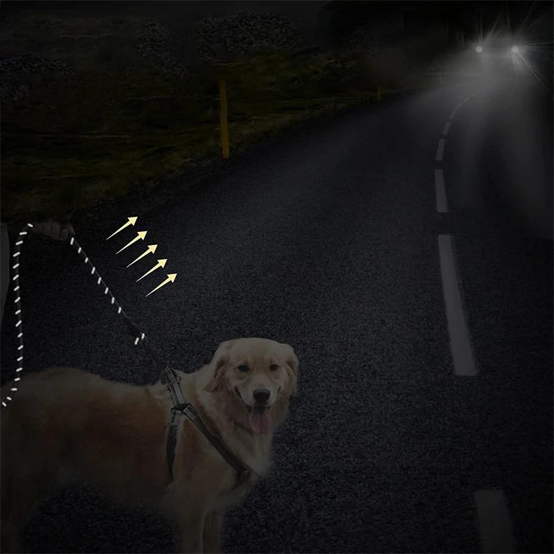 Popular Pet Products Reflective Round Rope Nylon Woven Traction Rope Dog Explosion Proof Running Dog Rope