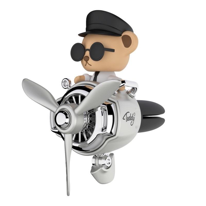 Punk Airplane Car Air Vent Perfume Creative Teddy Bear Aromatherapy Ornament Car Decor Fragrance