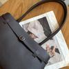 Genuine Leather Tote Bag With Lock Large Capacity Work Commuter Shoulder Women