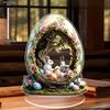 Bohemian Style "Beautiful Egg House Cute Rabbit", Easter, New Year, Valentine's Day, Father's Day, Mother's Day - Ideal for Home Decor, Cafe, Office,