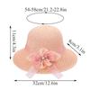 Bow Flowers Straw Sun Hat Woman Bucket Summer Sunscreen Wide Brim Sun Cap Outdoor Beach Accessories