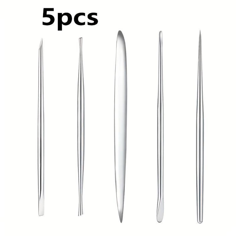 5 Pcs Stainless Steel Ceramics and Clay Sculpting Tool Set Ribbon Carving Tools for Pottery, Uncharged Crafting Accessories for Texturing and Modeling