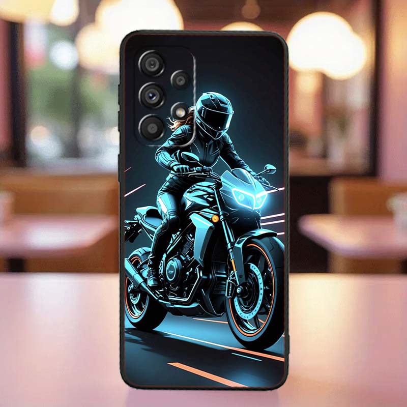 Model Rider Cool For Samsung A41 A35 A34 A33 A32 A25 A24 A23 A21s A06 A05 A04 A03 Note 10 20 Ultra 5G Black Case