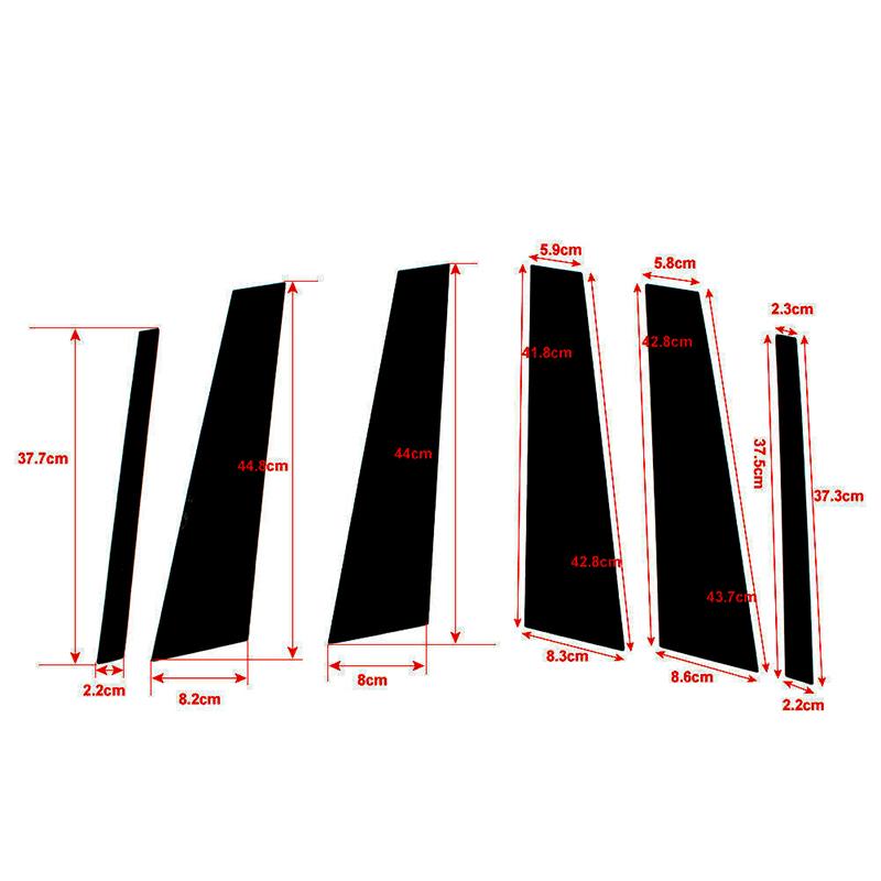 6Pcs Glossy Black Car Pillar Posts Door Window Trim Cover Stickers Accessories Fit For BMW X1 E84 2010-2015