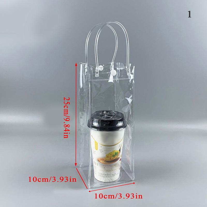 PVC Eco-friendly Transparent Plastic Portable Bag Anti-Leakage Ice Bag Hand Carry Bag Packing Bag Multifunction Tote Bag