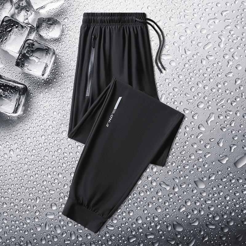 Men's Plus Size Sporty Ice Silk Quick-Dry Summer Jogger Pants