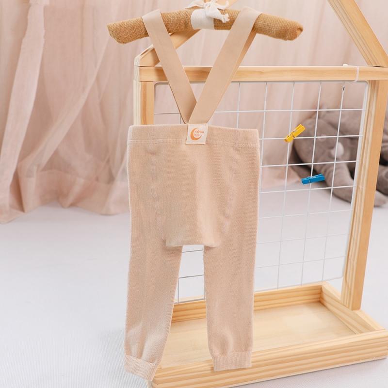 Toddler Leggings Knitted Combed Cotton Suspenders Pantyhose Baby Nine Pants Stretchy Tights Pants Breathable Stockings