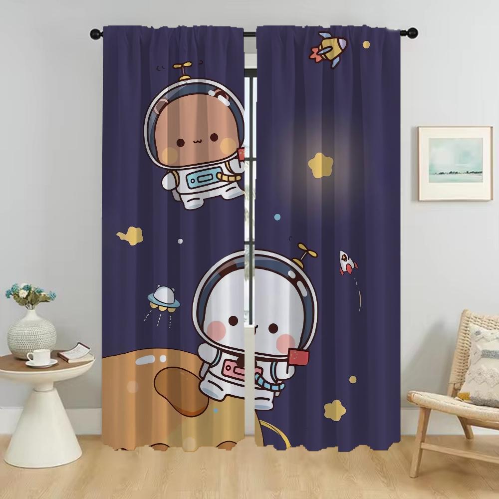 Bubu and Dudu Curtains for Living Room Curtain Shades Partition Halloween Decoration Kitchen Curtains 2 Pieces Tulle for Bedroom