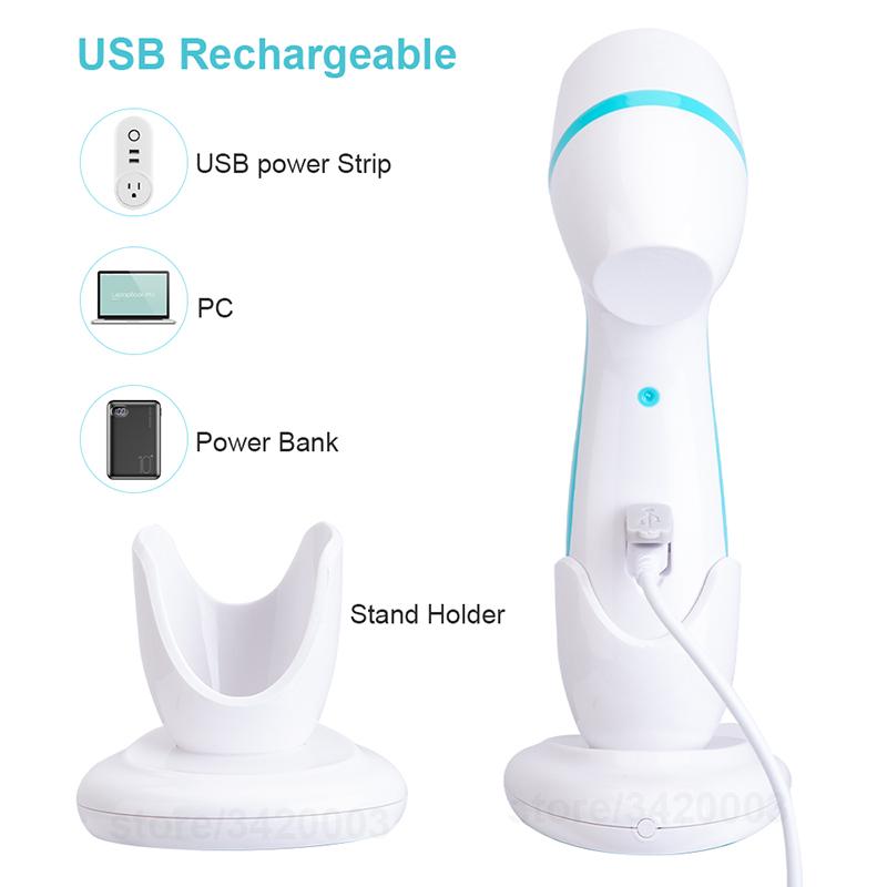 Multi-Functional Sonic Electric Facial Cleansing Brush Rechargeable Deep Silicone Pore Cleaner LED Light for Acne Skin Whitening