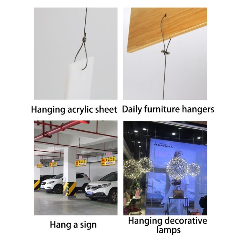 Adjustable Length Steel Cable Fastener Cable Hanging Clip Outdoor Hardware Tool for Multiple Diameter Steel Cables