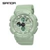 Sanda Personalized Multifunctional Outdoor Sports Watch for Men and Women - Luminous, Waterproof, Dual Display Digital Wristwatch.