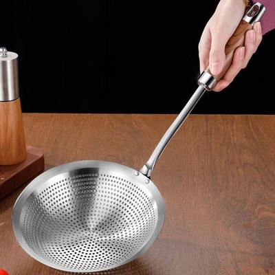 316 Stainless Steel Extra Thick Skimmer: One-Piece Colander for Dumplings, Deep-Frying, Noodles, and Hot Pot