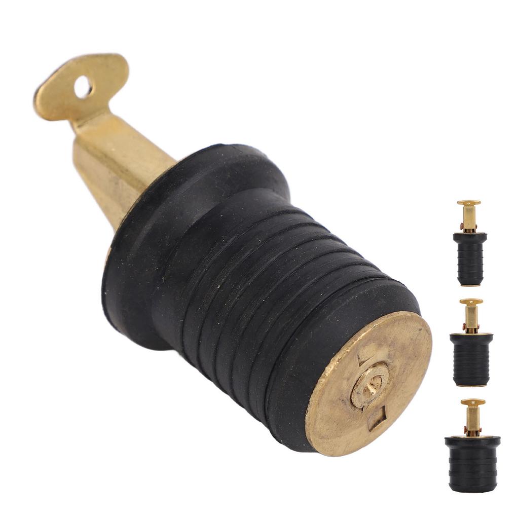 Marine Bait Well Plug Boat Live Well Plug Brass Livewell Bait Drain Tight Sealing Boat Drain For Bilge Beam Seawall (0.6inch