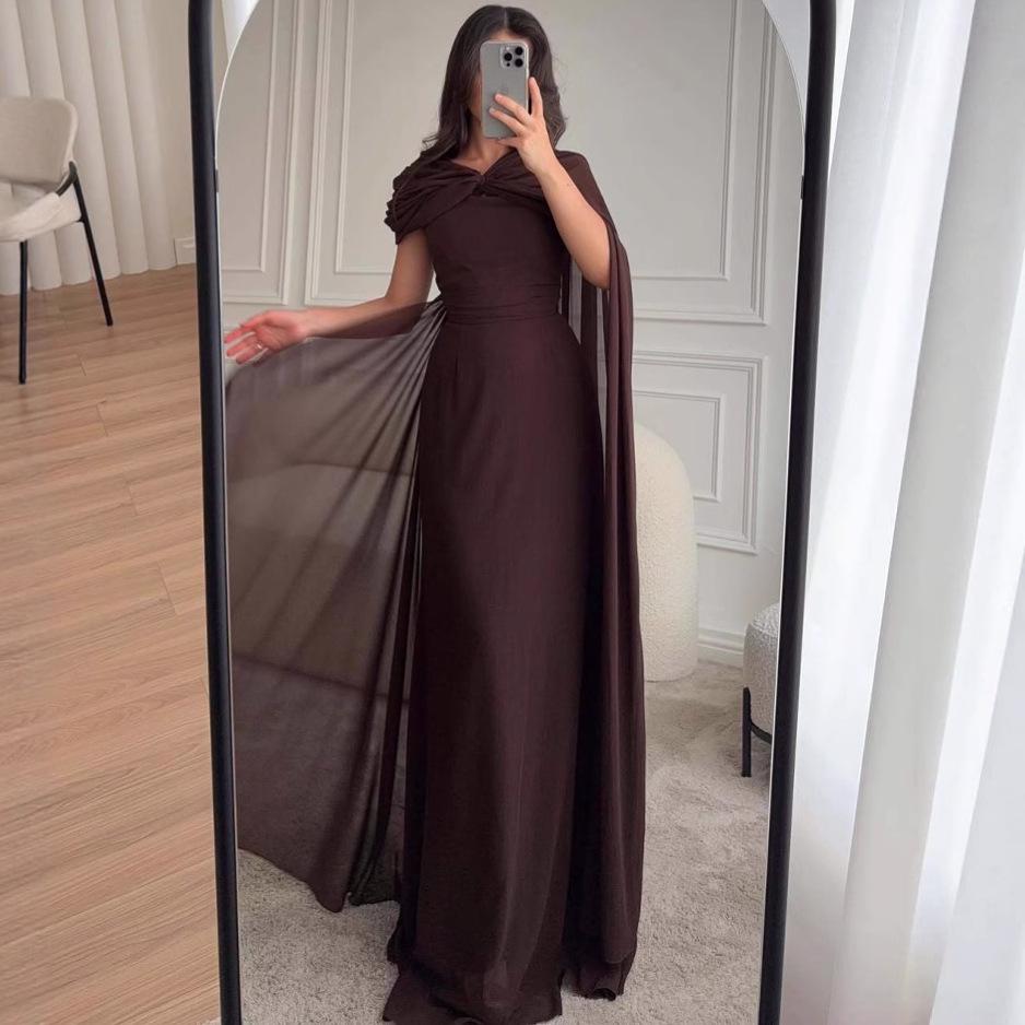 2025 Elegant Slimming Maxi Evening Dress - Women's Floor-length Summer Attire