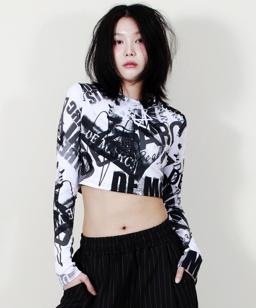 Deumakeu Punk Graphic Crop T-Shirt