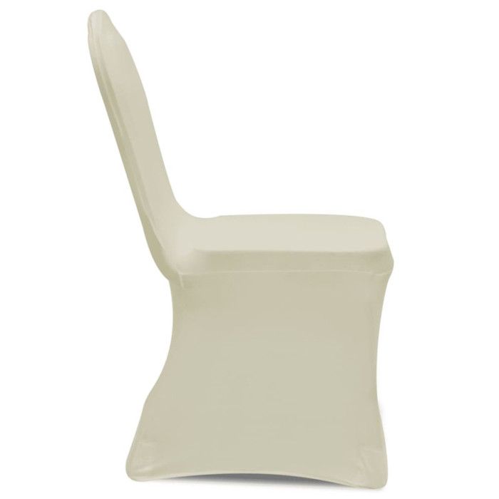Housse de chaise - Crème - 6 pièces - Extensible - Lavable - Intérieur