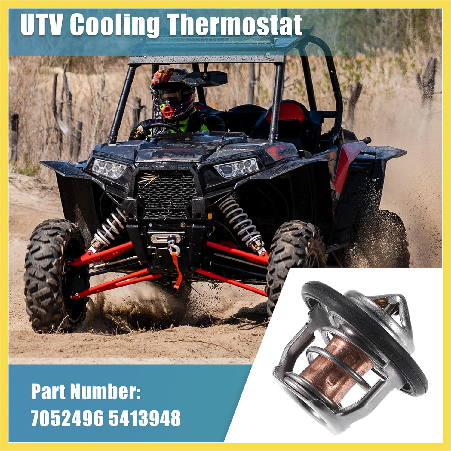 

UTV Cooling Thermostat with Gasket 180F for Polaris for Ranger Crew 570 800 900 for Polaris Ace for Polaris RZR for Polaris Sportsman SP X2 Aluminum