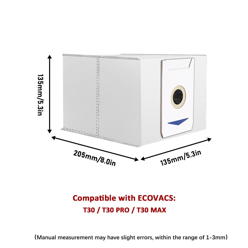 Dust Bags For ECOVACS DEEBOT T30 Omni/ T30 Pro Omni/Yeedi M12 Pro+/ T30/ T30 MAX Vacuum Cleaner With Activated Carbon Dust Bags