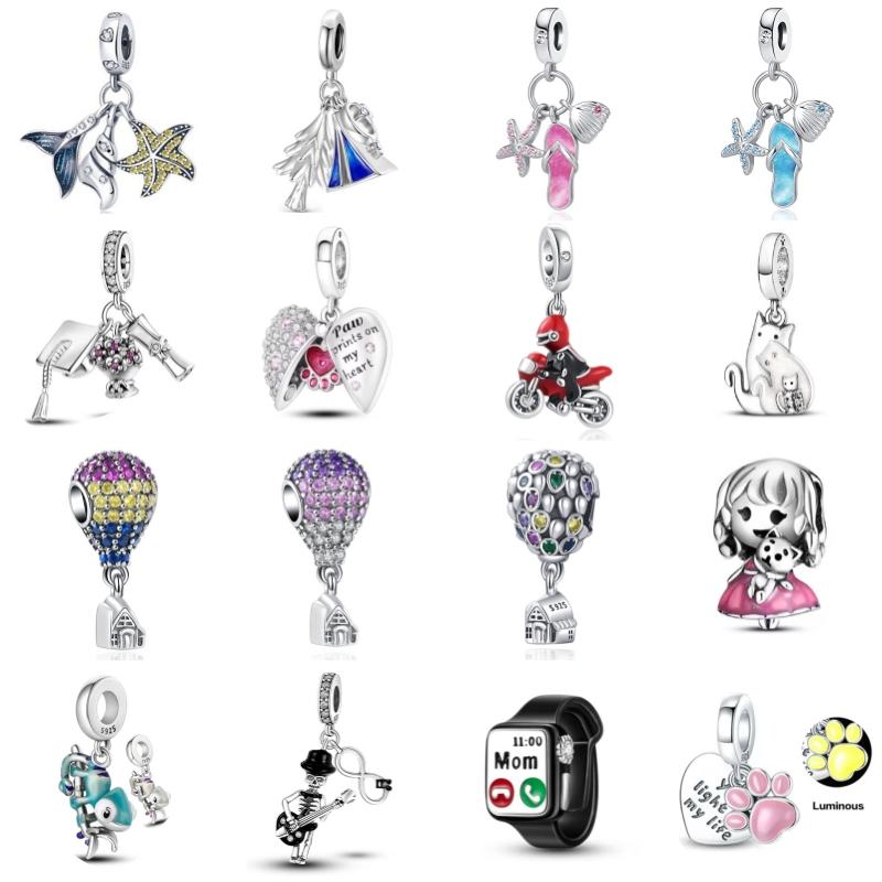 New Fine Copper Plated Sun Moon Star Pendant Diy Bead Dangle Charm Fit Original Bracelet Women Jewelry