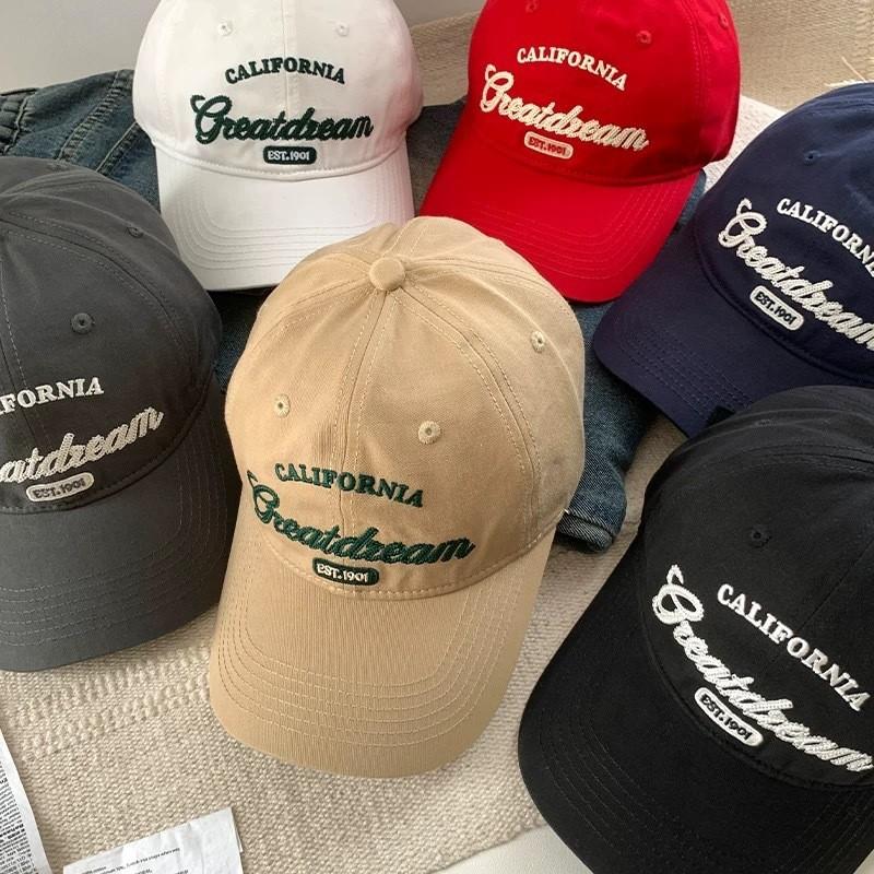 Baseball Cap With Embroidered Letters And Wide Brim For Summer Casual Wear