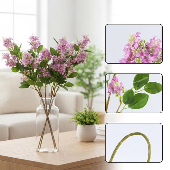 30" Künstliche Fliederblüten Falsche Rittersporn Löwenmaul Stiele Kunstseide Blumen Zweige für Floristik Hochzeit Zuhause Tischmittelstück