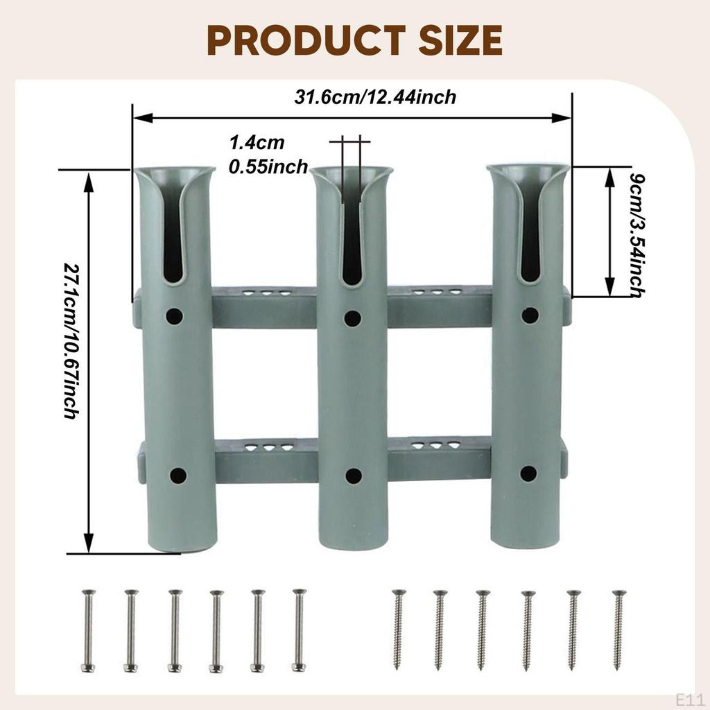 3 Tube Fishing Rod Holder Rack Support Portable Accessory Bracket Poles Rest for Ship