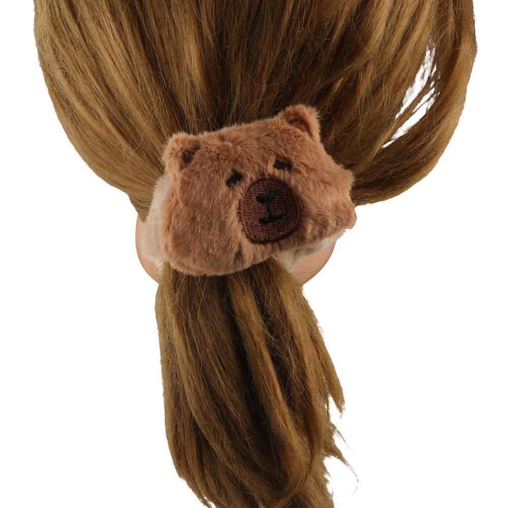 Elastic Capybara Hair Rope Plush Cartoon Animal Hair Clip Claw Clip Large Intestine Hair Rope Work