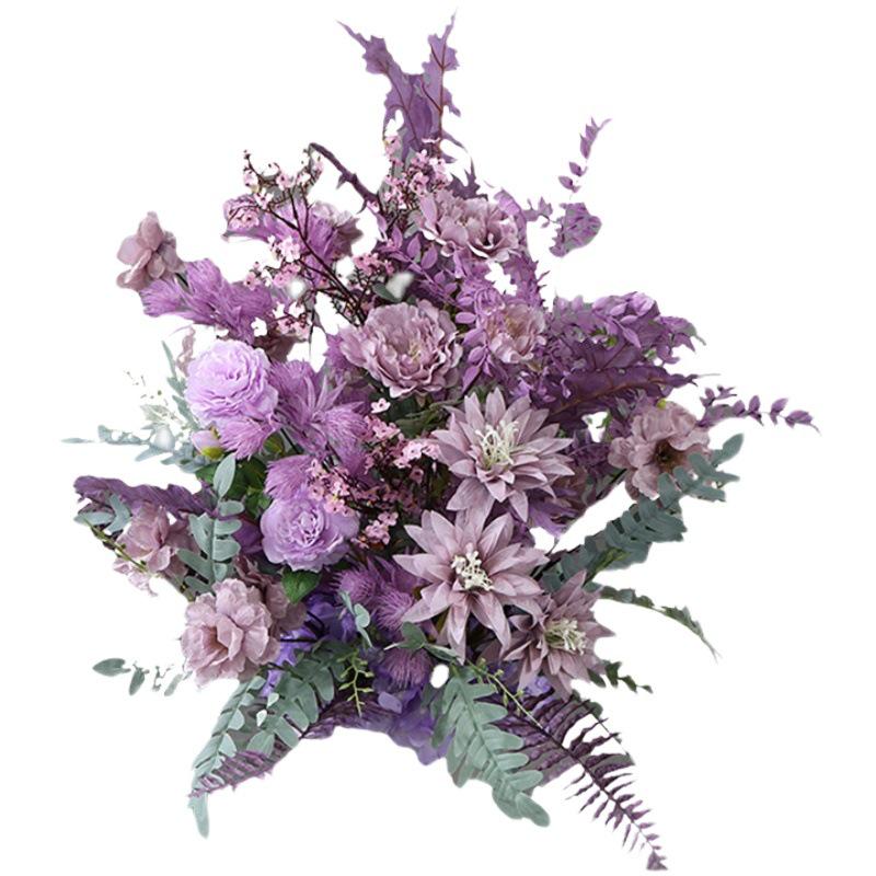 Purple Wedding Floral Scene: Aisle, Backdrop & Welcome Area Arrangement Set