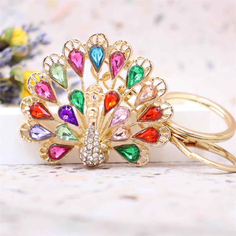 New Creative Rhinestone Alloy Peacock Retro Pendant Factory Straight Sale Bag Charm