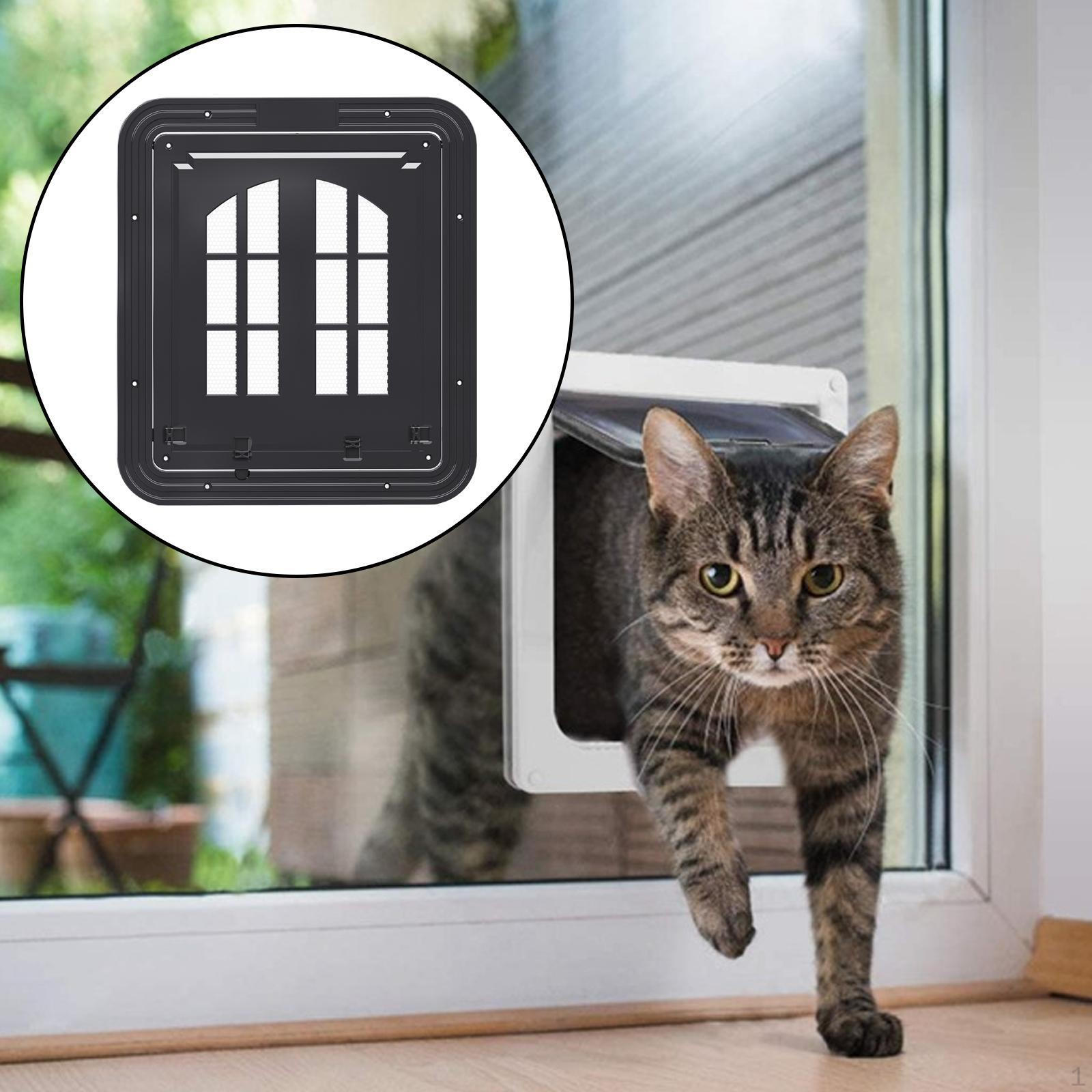 

Cat Screen Door Flap Opening Doors Practical,Decor,Easy Installation,for Wall,Self Closing Pets чёрный