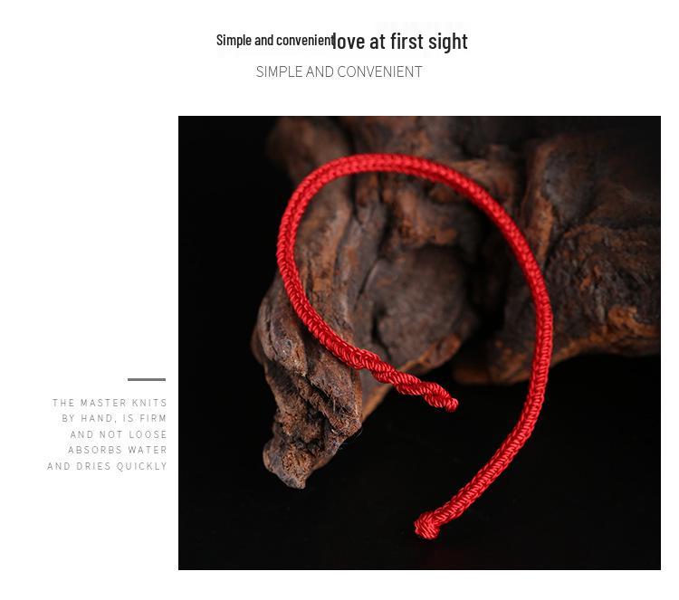 Dragon Knot 3.5mm Red Rope Bracelet, Hand-Woven for Benming Year, Wearable with Gold and Silver Jewelry.