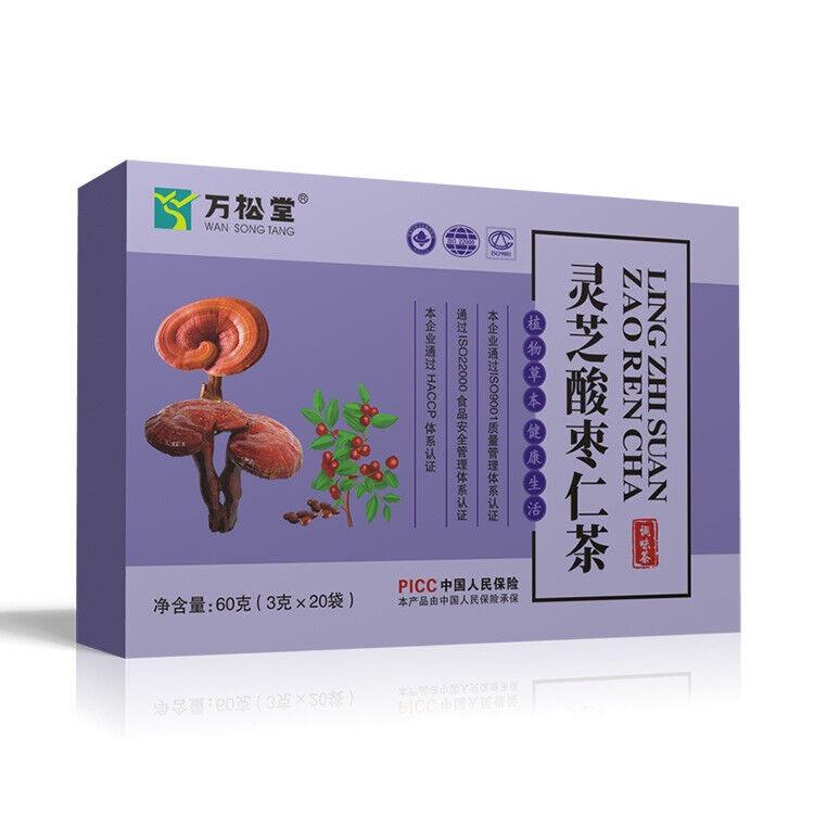Reishi and Jujube Seed Tea 20 bags/box Ganoderma Lucidum Sour Date Kernel Tea