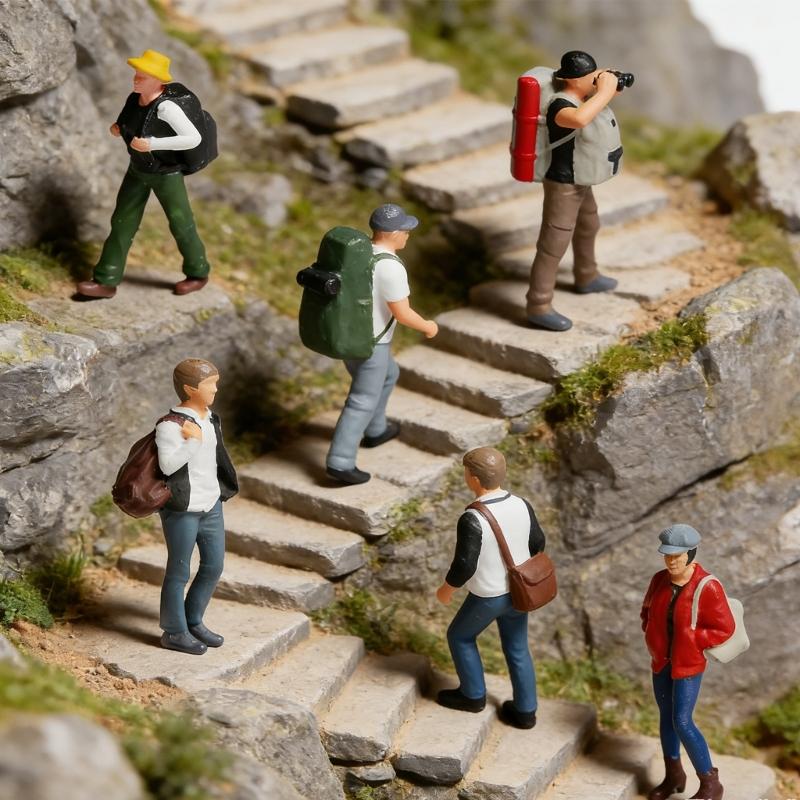 1:87 Scale Figures Dioramas Miniature Rock Climbing Figurines Resin Texture for Dioramas Display and Home Decoration