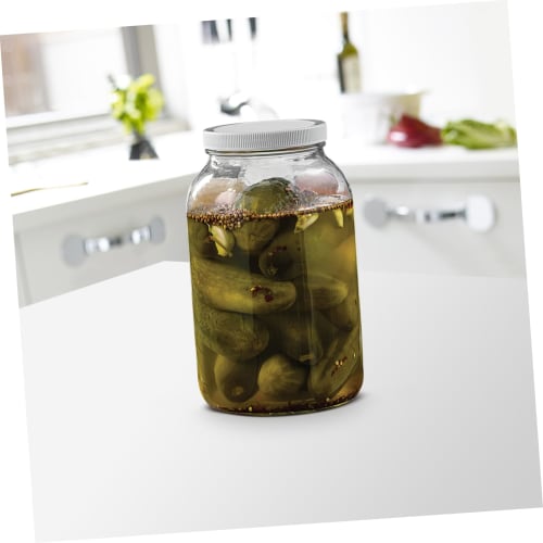 Borcan de Sticlă cu Gură Largă OKUMEYR cu Capac Etanș, Recipient Mare de Depozitare pentru Preparare, Fermentare, Murare și Borcane de Bucătărie