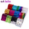 12pcs Laser Rhombus Pattern Nail Transfer Stickers Starry Sky Stickers Nail Foil Nail Art Decoration