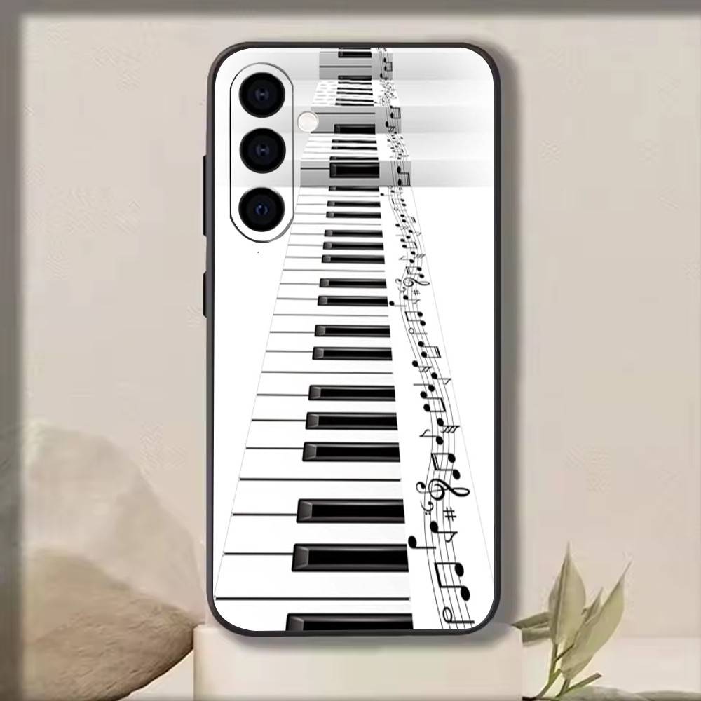Ins Nischen Design Süßes Klavier Telefonhülle Schwarzes Silikon Weich Für Samsung Galaxy A73,A72,A71,A70,A53,A52,A51
