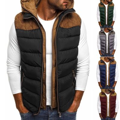 Men's Hoodie Autumn Winter Zipper Fashion   Color Waistcoat Vest  Top Coat
