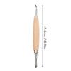 2pcs Double Head Leather Carving Tools Wooden Handle Leather Press Rub Tool  For Polymer Clay