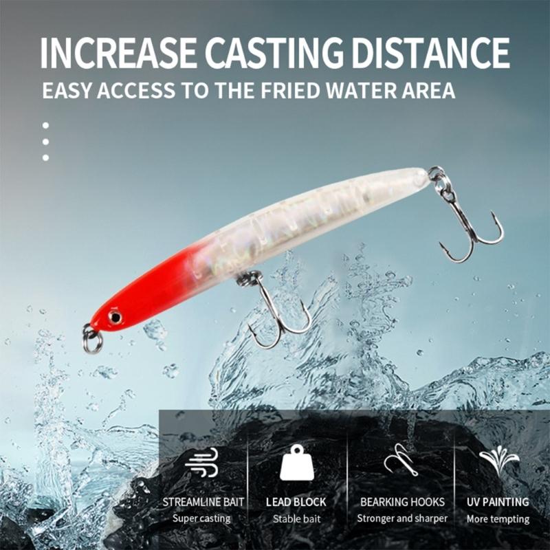 68mm Jerkbait Pike Carkbait Sinking Minnow Fishing Lures Swimbait Hard Baits Jerk Baits for Freshwater Saltwater Fishing
