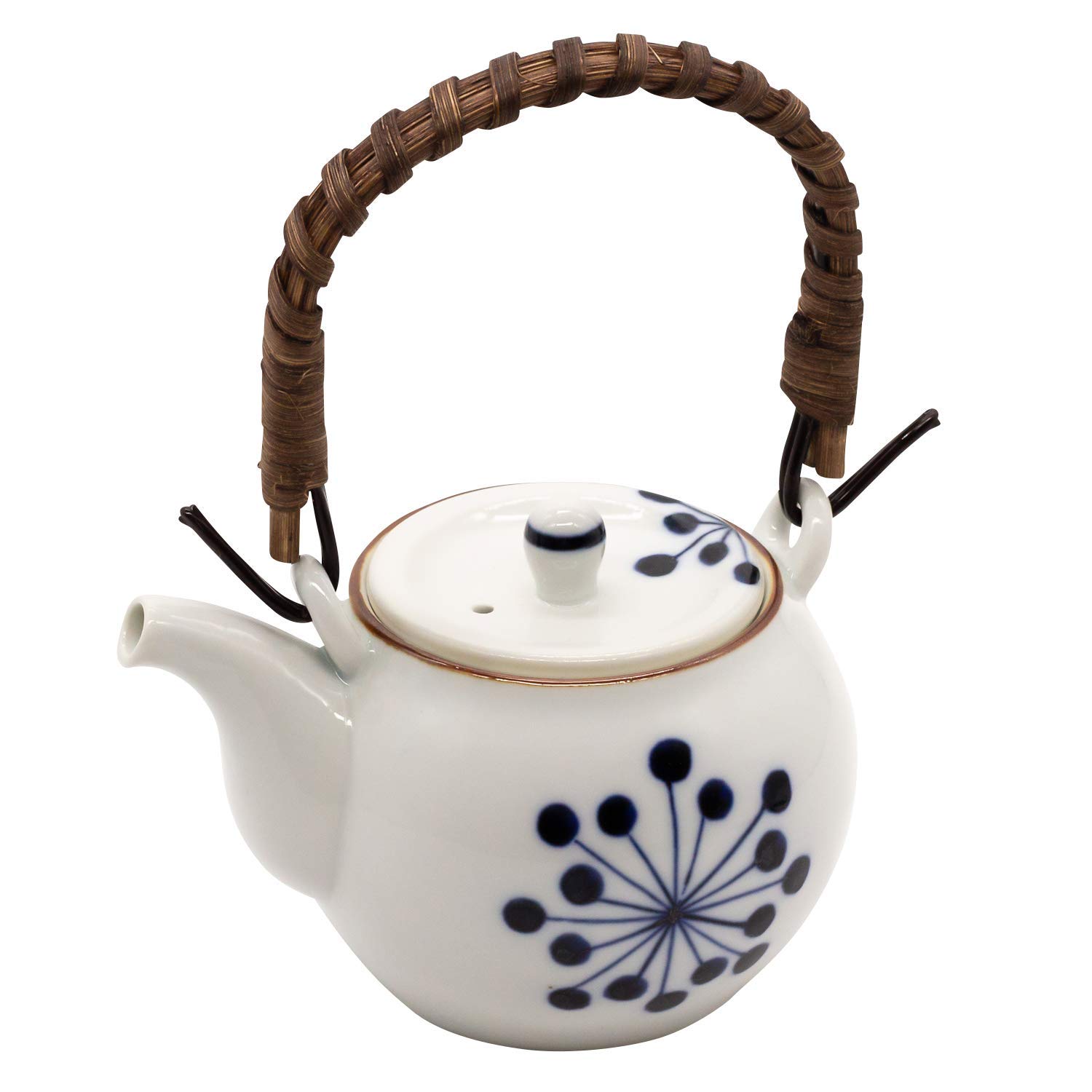 

24to3 Nishitomi Ceramics Arita Ware Teapot (with Tea Strainer), 350ml, Flower Dot Pattern, Made in Japan, White, 478519