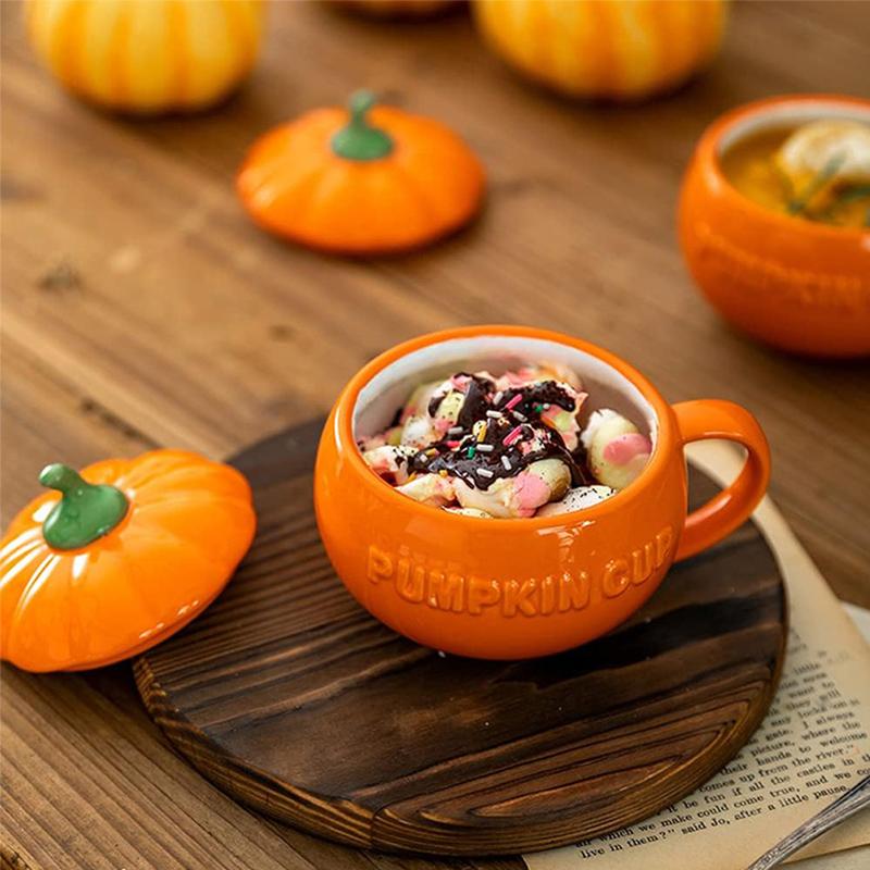 Halloween-Kaffeetasse Mit Kürbisschädel-Motiv – 400 Ml Keramikbecher Für Heiße & Kalte Getränke