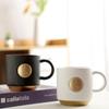 Ceramic Coffee Cup Striped Copper Medal Cup Milk Cup Vertical Pattern Water Cup
