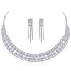 Luxury Super Flash Rhinestone Necklace Earrings Set, Bridal Jewelry, Wedding Dress Accessories, Two-piece Set