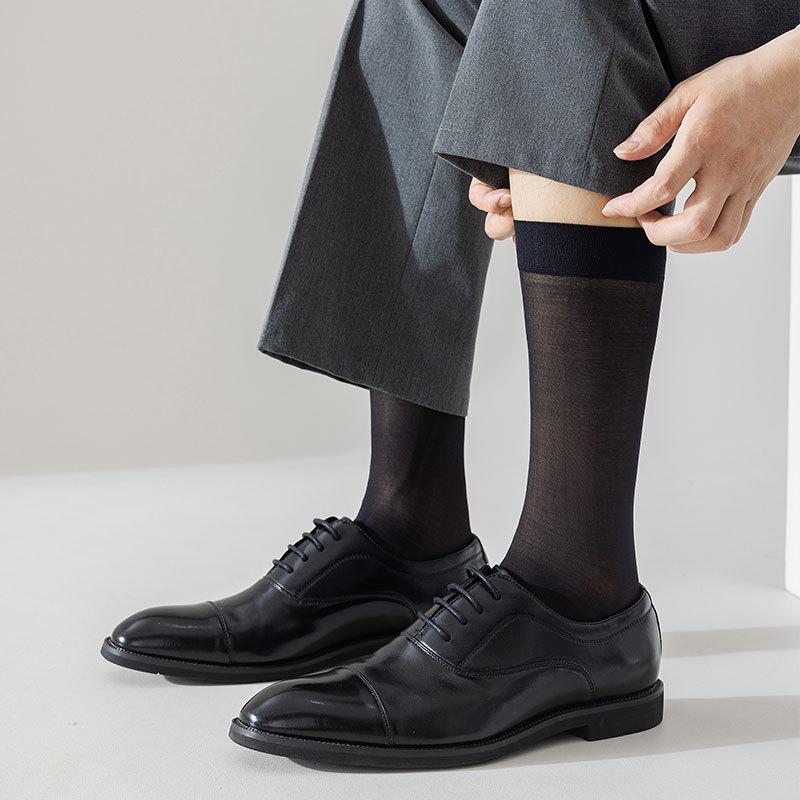 

Удлиненные чулки, летние ультратонкие мужские туфли с высоким голенищем для бизнеса, носки, прочные, износостойкие и нецепляющиеся чулки 1 pair чёрный