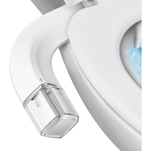 Ultra-Slim Bidet Dual Mode Bidet Attachment for Toilet, Bidet Toilet Seat Attachment with Pressure Controls(Feminine/Posterior Wash),Easy to install Cold White Bidet