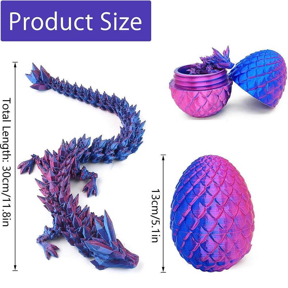 3D Printed Dragon Articulated Dragon Toys Purple For Home Office Accessories