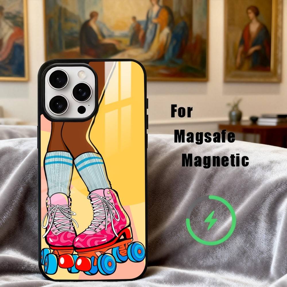 

P-Patin S-Spot Art Phone Case For iPhone17,16,15,14,13,12,11 Plus,Pro Max Magnetic For Magsafe Wireless Charging iPhone13